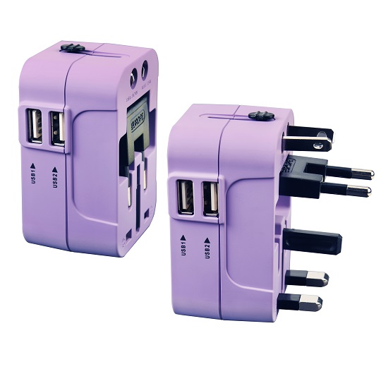 Emirates travel adapter, purple Accessories Emirates Official Store