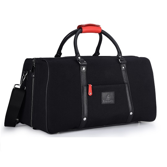 Emirates Wool & Oak duffle suitcase, black canvas Emirates Official Store