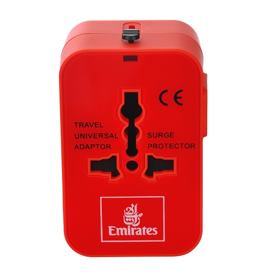 Emirates USB/Type C travel adaptor, red | Emirates Official Store