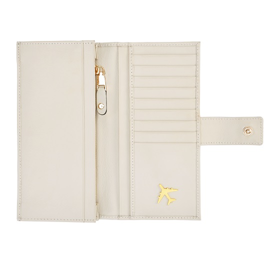 Emirates Store Wallets Italian leather ladies wallet, cream | Emirates Official Store