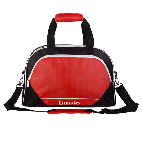 Activate sports bag with Cosmopolitan print, black & red HS Code 4202