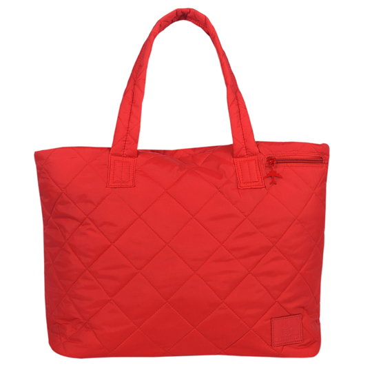 Emirates quilted travel tote, red HS Code 4202.9280 Emirates