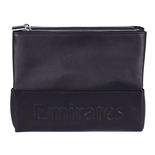Emirates foldup makeup bag, black HS Code 4202.9280 Emirates