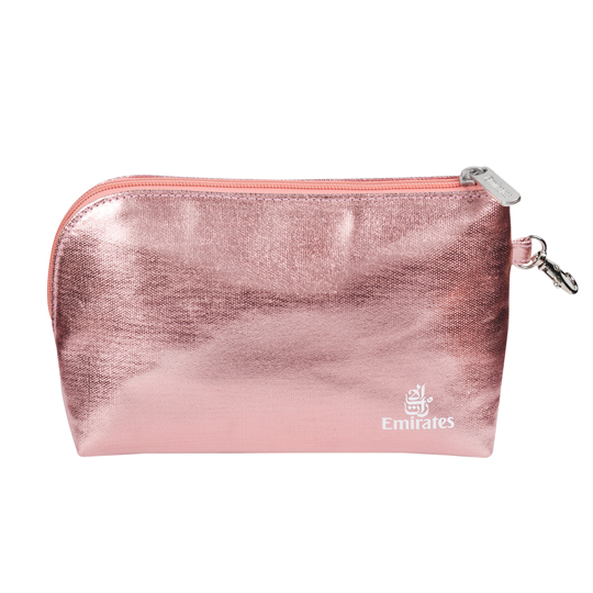 Makeup case in metallic, rose HS Code 4202.9990 Emirates Official Store