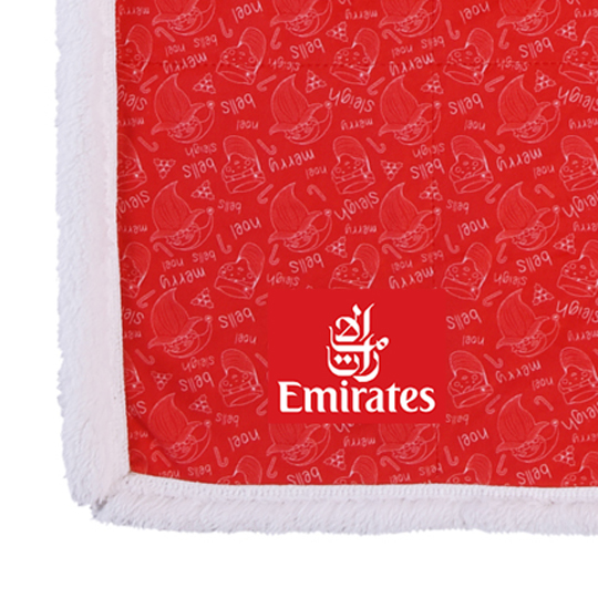First Class snuggle blanket, red HS Code 6301 40 10 Emirates Official Store