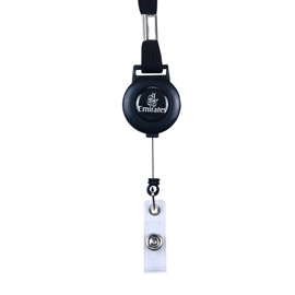 Emirates retractable ID holder lanyard, black | Emirates Official Store