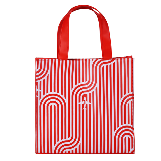 Cosmo lunch bag, red & white HS Code 4202.9920