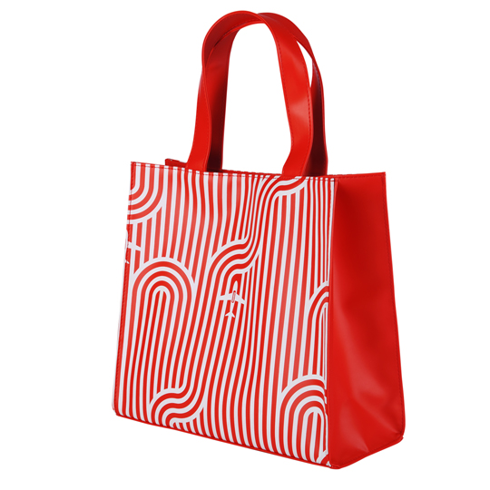 Cosmo lunch bag, red & white HS Code 4202.9920