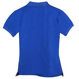Emirates classic women's polo shirt, royal blue HS Code - 6109 1000